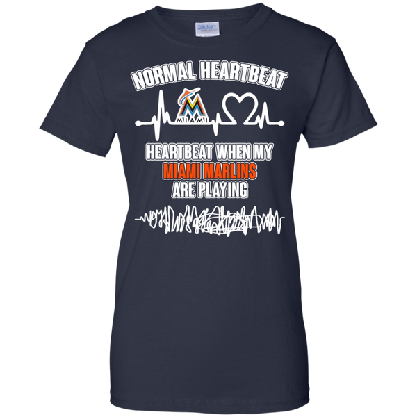 Miami Marlins T shirts Heartbeat When My Miami Marlins Playing Hoodies Sweatshirts