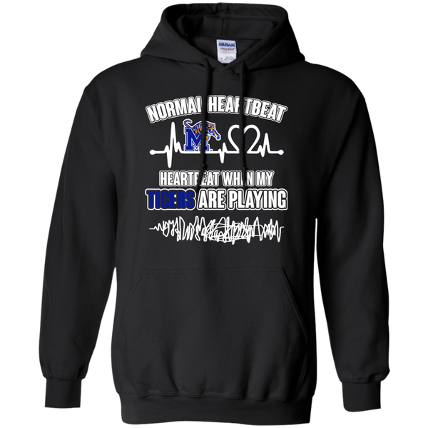 Memphis Tigers T shirts Heartbeat When My Tigers  Playing Hoodies Sweatshirts