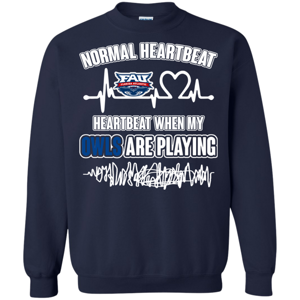 Florida Atlantic Owls T shirts Heartbeat When My Owls Playing Hoodies Sweatshirts