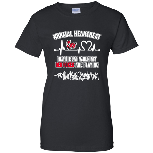 Marist Red Foxes T shirts Heartbeat When My Red Foxes  Playing Hoodies Sweatshirts