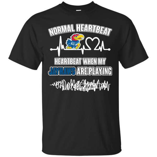 Kansas Jayhawks T shirts Heartbeat When My Jayhawks Playing Hoodies Sweatshirts