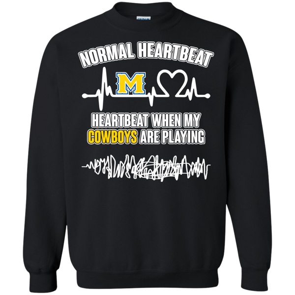 Mcneese State Cowboys T shirts Heartbeat When My Cowboys Playing Hoodies Sweatshirts
