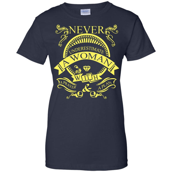 Christian Jesus T shirts Never Underestimate A Woman With A Prayer And A Plan Hoodies Sweatshirts
