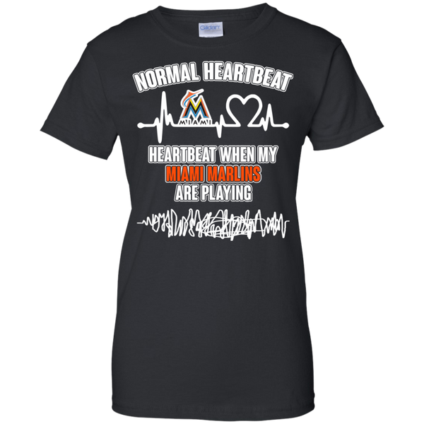 Miami Marlins T shirts Heartbeat When My Miami Marlins Playing Hoodies Sweatshirts