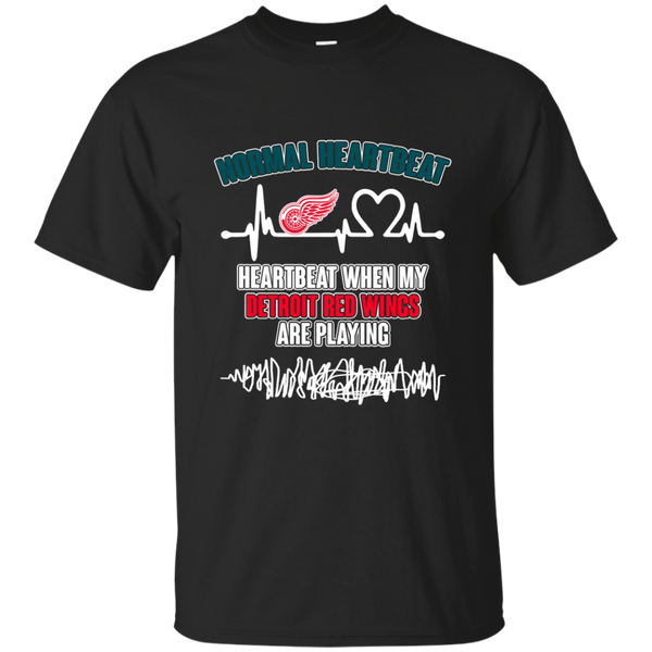 Detroit Red Wings T shirts Heartbeat When My Detroit Red Wings Playing Hoodies Sweatshirts