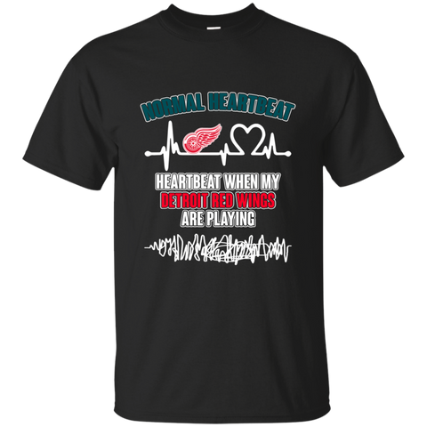 Detroit Red Wings T shirts Heartbeat When My Detroit Red Wings Playing Hoodies Sweatshirts