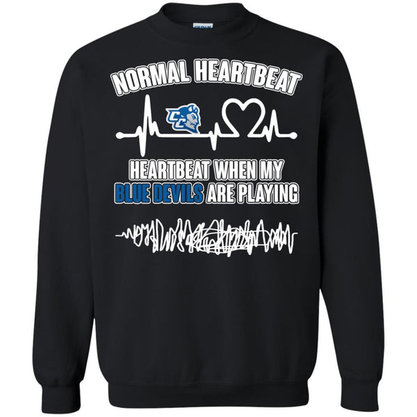 Central Connecticut State Blue Devils T shirts Heartbeat When My Blue Devils Playing Hoodies Sweatshirts