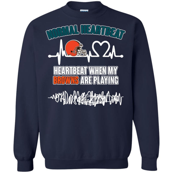 Cleveland Browns T shirts Heartbeat When My Browns Playing Hoodies Sweatshirts