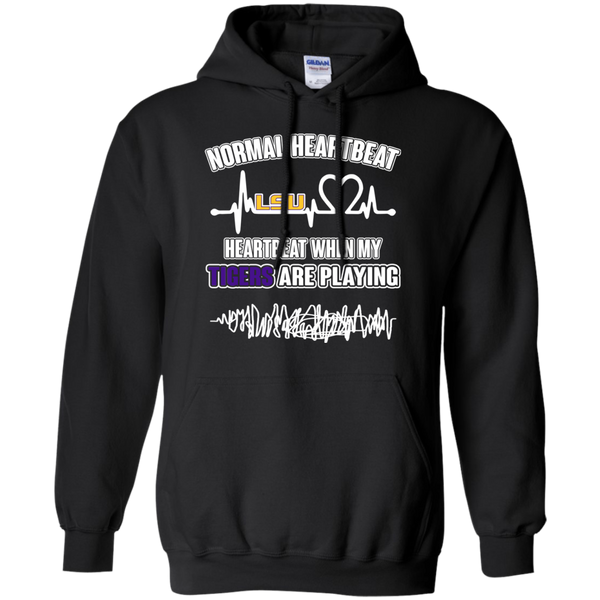 LSU Tigers T shirts Heartbeat When My Tigers Playing Hoodies Sweatshirts