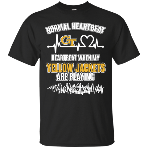 Georgia Tech Yellow Jackets T shirts Heartbeat When My Yellow Jackets Playing Hoodies Sweatshirts