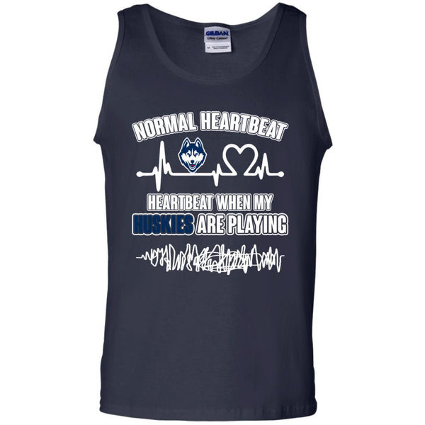 Connecticut Huskies T shirts Heartbeat When My Huskies Playing Hoodies Sweatshirts