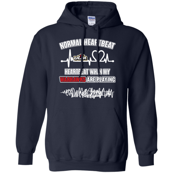 Louisiana Monroe Warhawks T shirts Heartbeat When My Warhawk Playing Hoodies Sweatshirts