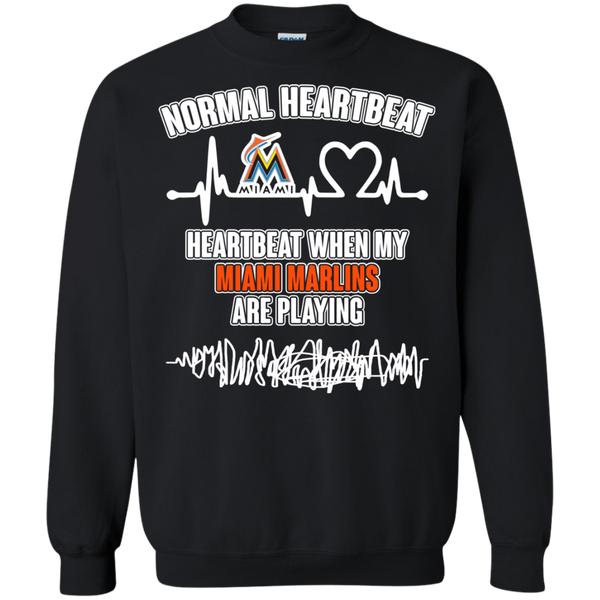 Miami Marlins T shirts Heartbeat When My Miami Marlins Playing Hoodies Sweatshirts