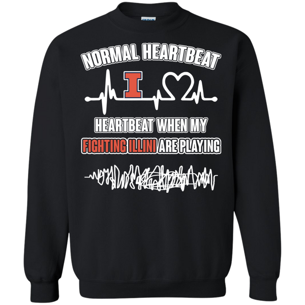 Illinois Fighting Illini T shirts Heartbeat When My Fighting Illini Playing Hoodies Sweatshirts