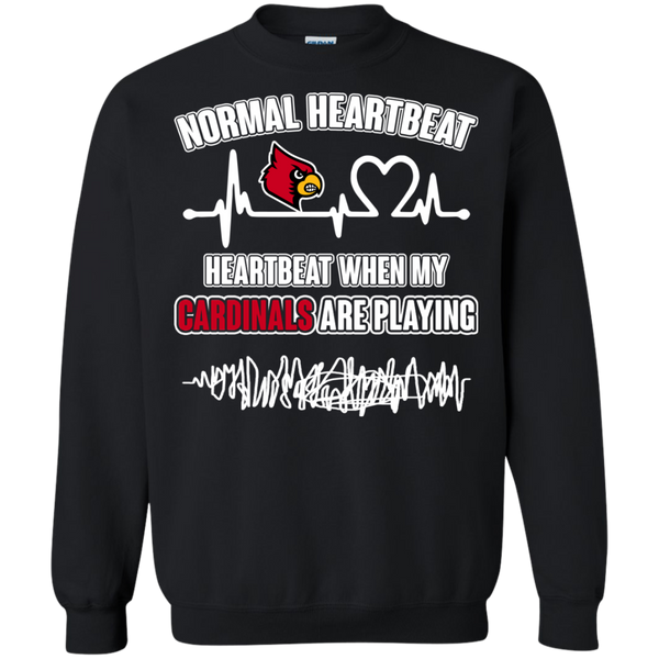 Louiville Cardinals T shirts Heartbeat When My Cardinals Playing Hoodies Sweatshirts