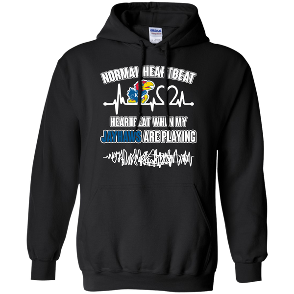 Kansas Jayhawks T shirts Heartbeat When My Jayhawks Playing Hoodies Sweatshirts