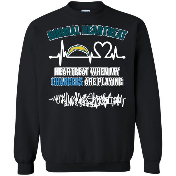 Los Angeles Chargers T shirts Heartbeat When My Chargers Playing Hoodies Sweatshirts