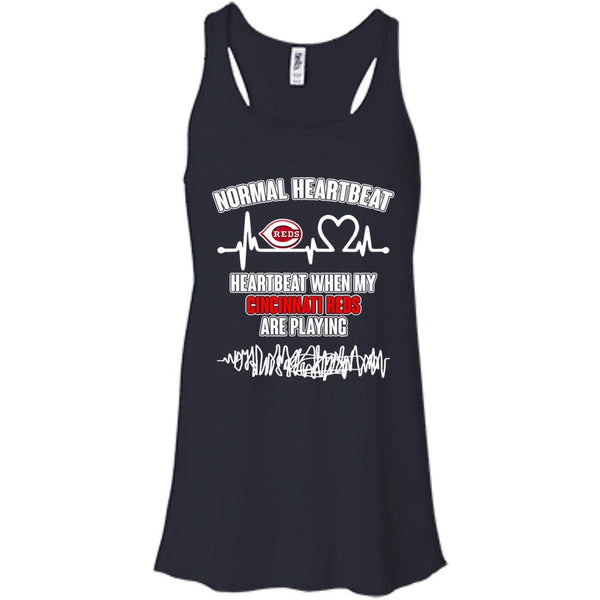 Cincinnati Reds T shirts Heartbeat When My Cincinnati Reds Playing Hoodies Sweatshirts
