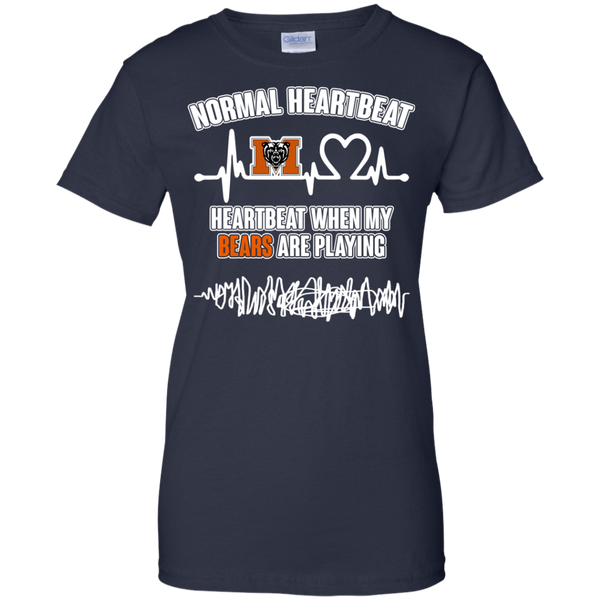 Mercer Bears T shirts Heartbeat When My Bears Playing Hoodies Sweatshirts