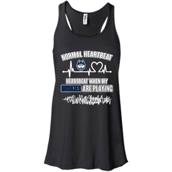 Connecticut Huskies T shirts Heartbeat When My Huskies Playing Hoodies Sweatshirts