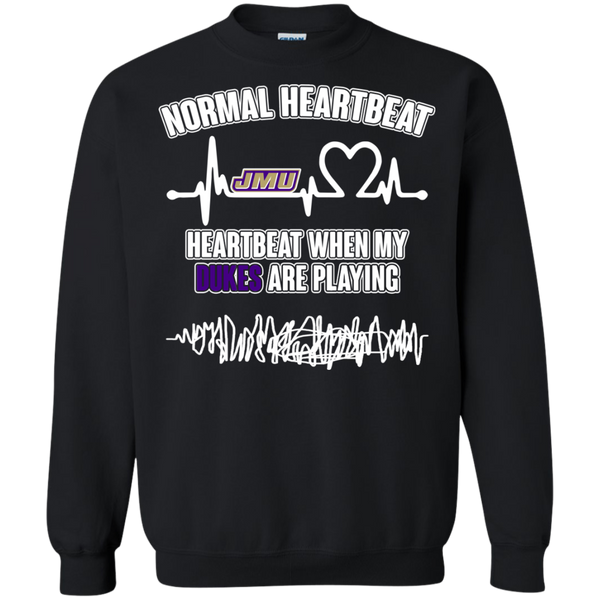 James Madison Dukes T shirts Heartbeat When My Dukes Playing Hoodies Sweatshirts