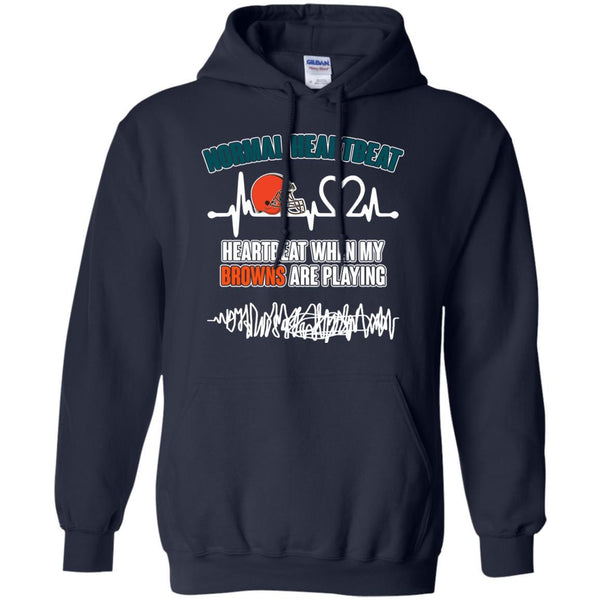 Cleveland Browns T shirts Heartbeat When My Browns Playing Hoodies Sweatshirts