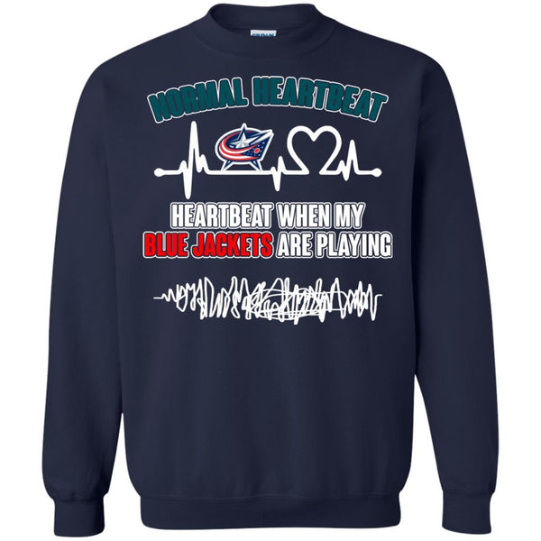 Columbus Blue Jackets T shirts Heartbeat When My Blue Jackets Playing Hoodies Sweatshirts