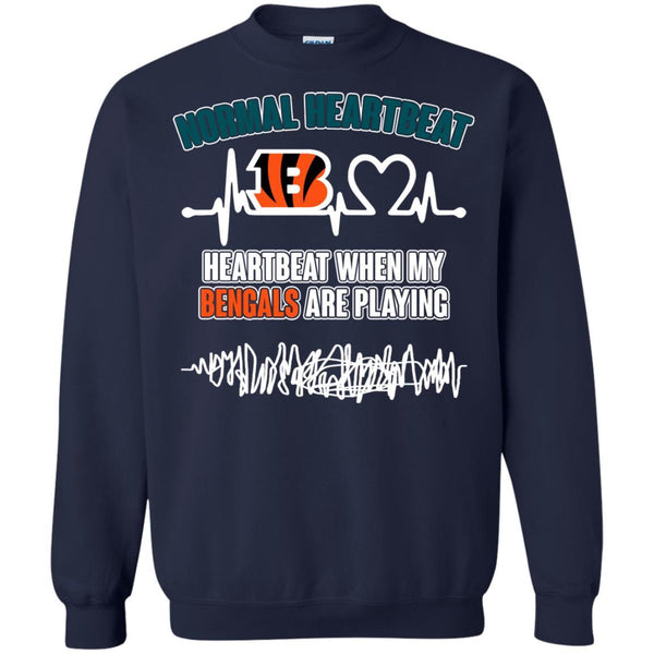 Cincinnati Bengals T shirts Heartbeat When My Bengals Playing Hoodies Sweatshirts