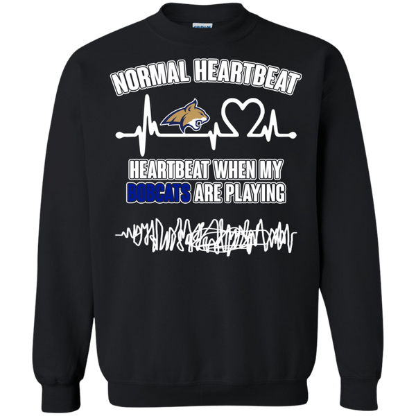 Montana State Bobcats T shirts Heartbeat When My Bobcats Playing Hoodies Sweatshirts