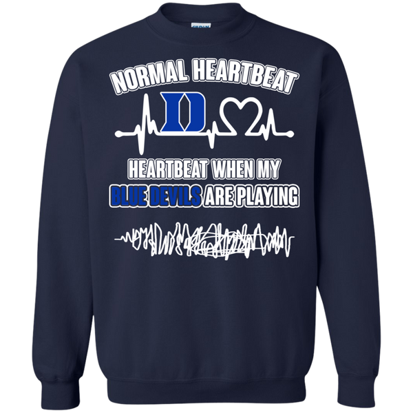 Duke Blue Devils T shirts Heartbeat When My Devils Playing Hoodies Sweatshirts