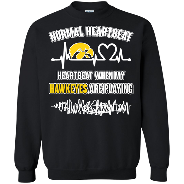 Iowa Hawkeyes T shirts Heartbeat When My Hawkeyes Playing Hoodies Sweatshirts