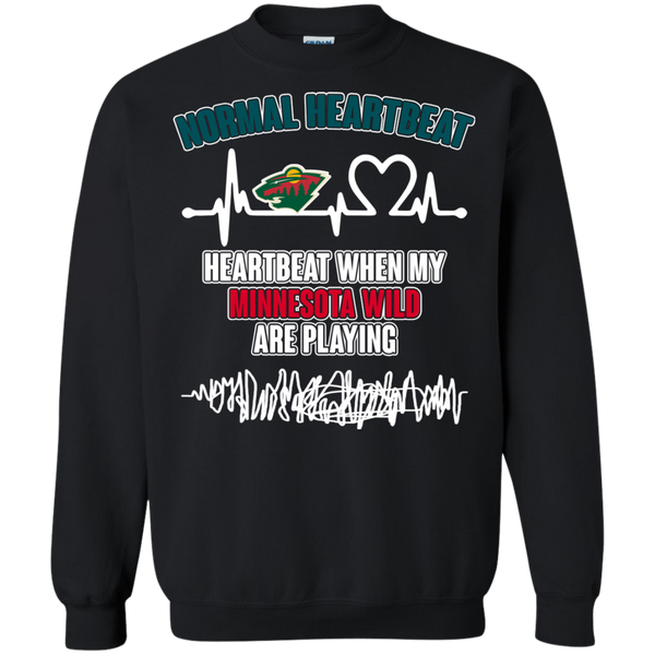 Minnesota Wild T shirts Heartbeat When My Minnesota Wild Playing Hoodies Sweatshirts