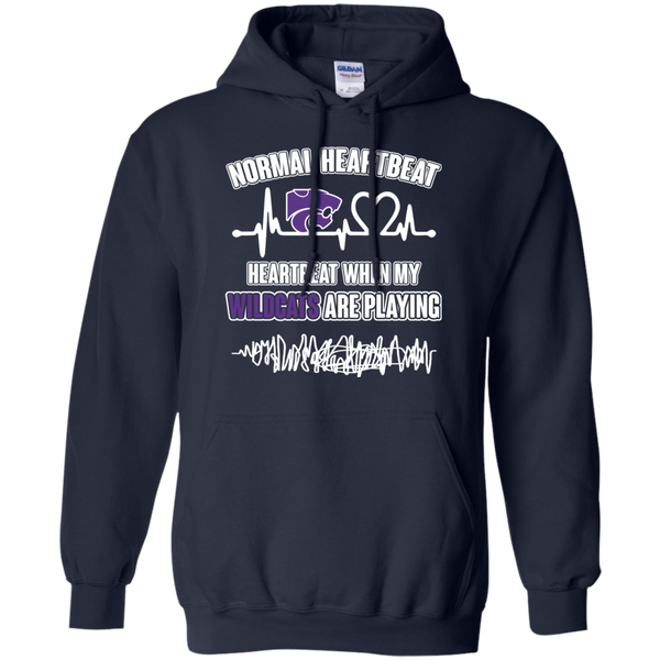 Kansas State Wildcats T shirts Heartbeat When My Wildcats Playing Hoodies Sweatshirts