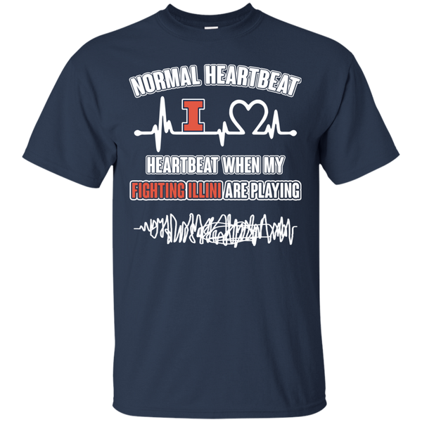 Illinois Fighting Illini T shirts Heartbeat When My Fighting Illini Playing Hoodies Sweatshirts