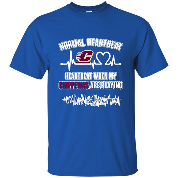 Central Michigan Chippewas T shirts Heartbeat When My Chippewas Playing Hoodies Sweatshirts