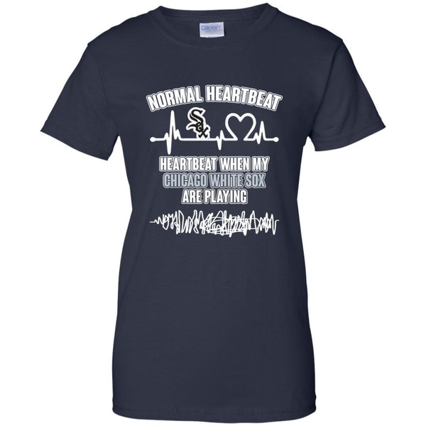 Chicago White Sox T shirts Heartbeat When My Chicago White Sox Playing Hoodies Sweatshirts