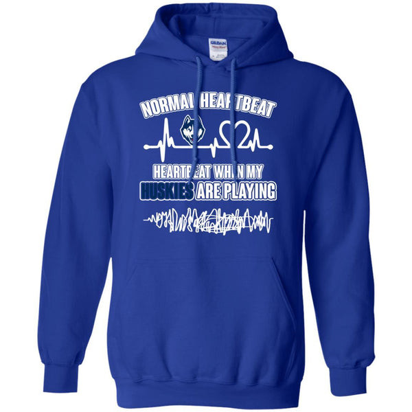 Connecticut Huskies T shirts Heartbeat When My Huskies Playing Hoodies Sweatshirts