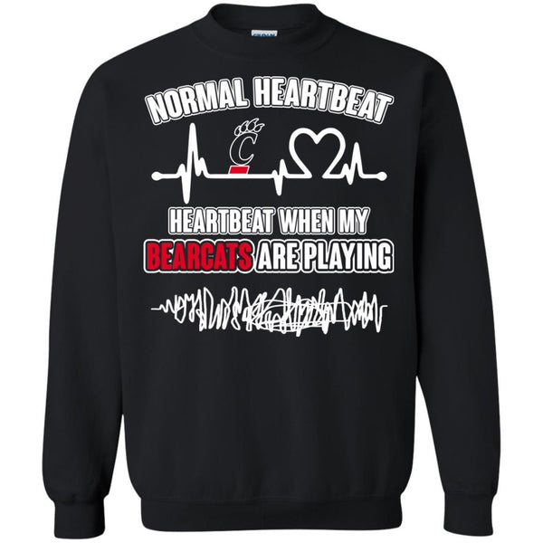 Cincinnati Bearcats T shirts Heartbeat When My Bearcats Playing Hoodies Sweatshirts