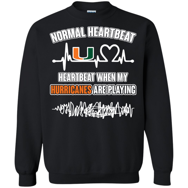 Miami FL Hurricanes T shirts Heartbeat When My Hurricanes  Playing Hoodies Sweatshirts