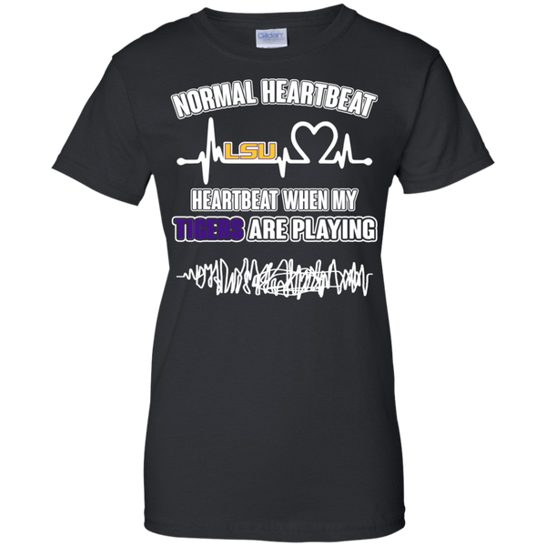 LSU Tigers T shirts Heartbeat When My Tigers Playing Hoodies Sweatshirts