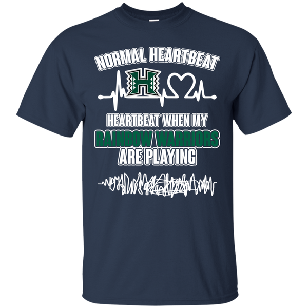 Hawaii Rainbow Warriors T shirts Heartbeat When My Rainbow Warriors Playing Hoodies Sweatshirts