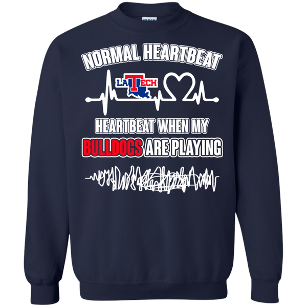 Louisiana Tech Bulldogs T shirts Heartbeat When My Bulldogs Playing Hoodies Sweatshirts