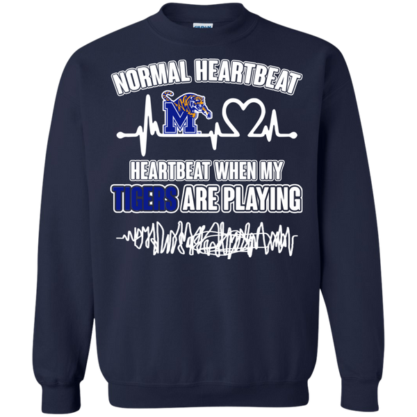 Memphis Tigers T shirts Heartbeat When My Tigers  Playing Hoodies Sweatshirts