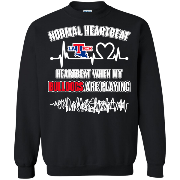 Louisiana Tech Bulldogs T shirts Heartbeat When My Bulldogs Playing Hoodies Sweatshirts