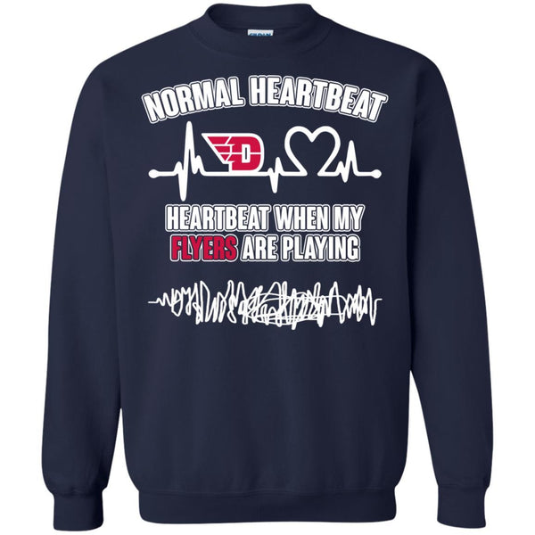 Dayton Flyers T shirts Heartbeat When My Flyers Playing Hoodies Sweatshirts