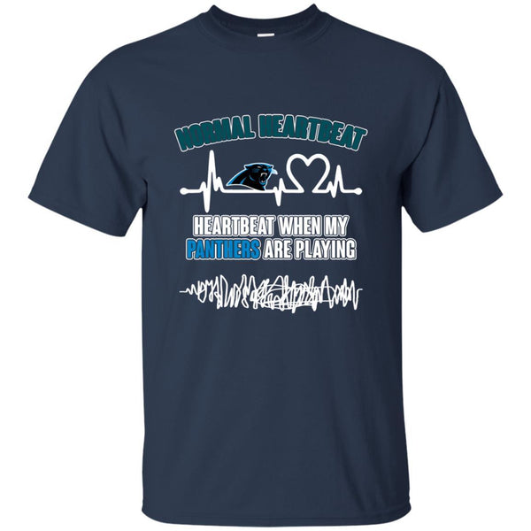 Carolina Panthers T shirts Heartbeat When My Panthers Playing Hoodies Sweatshirts