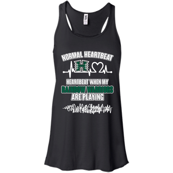 Hawaii Rainbow Warriors T shirts Heartbeat When My Rainbow Warriors Playing Hoodies Sweatshirts