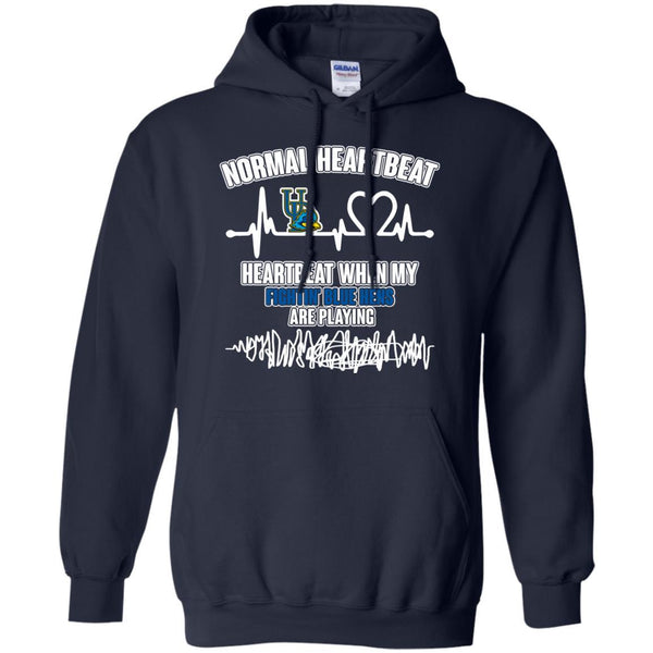 Delaware Fightin' Blue Hens T shirts Heartbeat When My Fightin' Blue Hens Playing Hoodies Sweatshirts