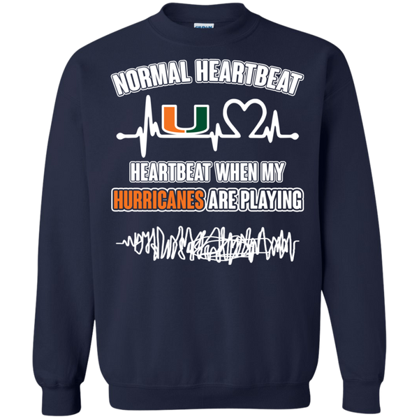 Miami FL Hurricanes T shirts Heartbeat When My Hurricanes  Playing Hoodies Sweatshirts