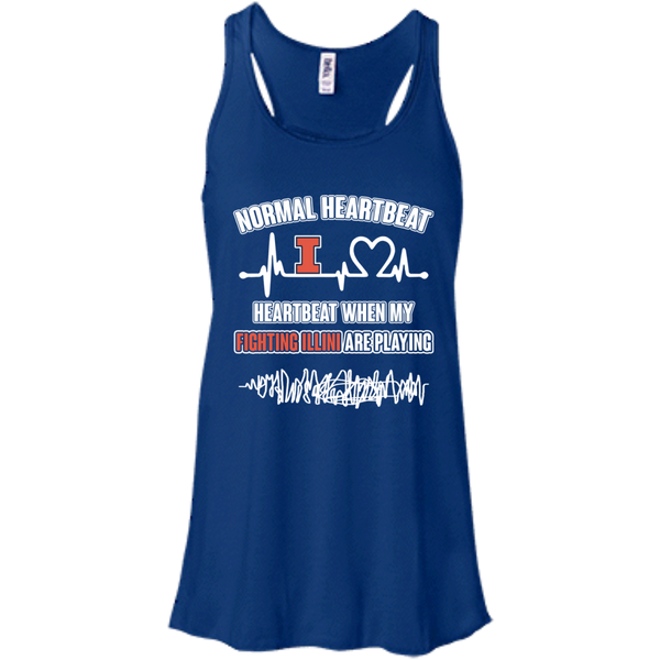 Illinois Fighting Illini T shirts Heartbeat When My Fighting Illini Playing Hoodies Sweatshirts